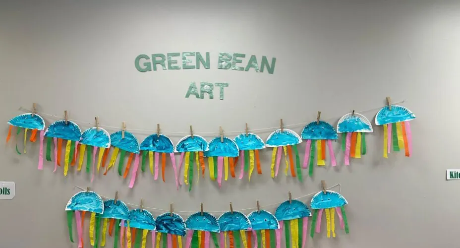 green bean art wall